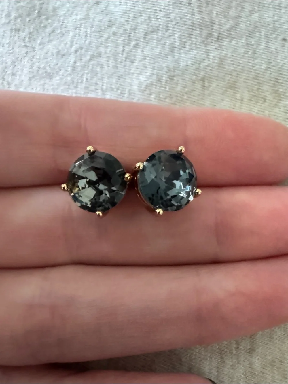 kate spade Gold-Tone Smoky Crystal Stud Earrings